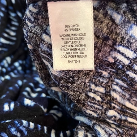 Cynthia Rowley Blue and White Tunic Top Size 2X - Picture 7 of 7